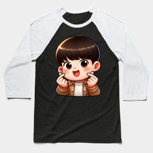 Cool Guy Korean Finger Hearts Kpop Baseball T-Shirt